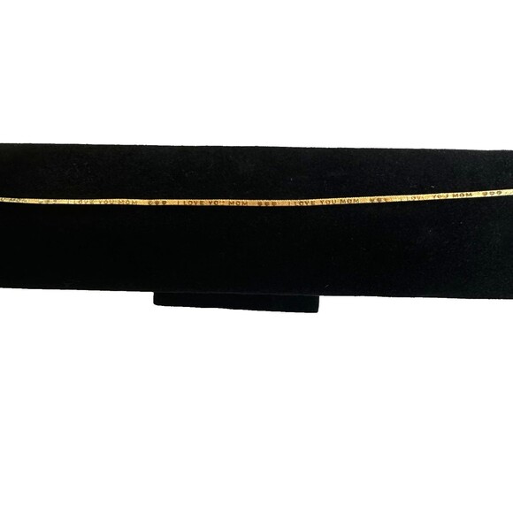 14K Yellow Gold "I Love You Mom" Serpentine Bracelet 7" Elegant Mother's Day Gif - Picture 4 of 6